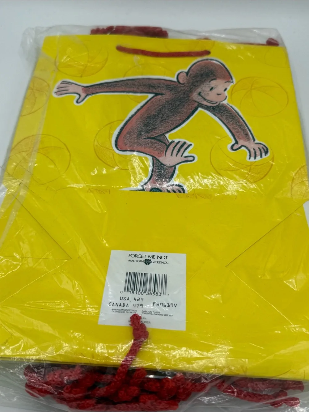 American Greetings Forget Me Not Curious George Gift Bag Set NWT 9-piece Set